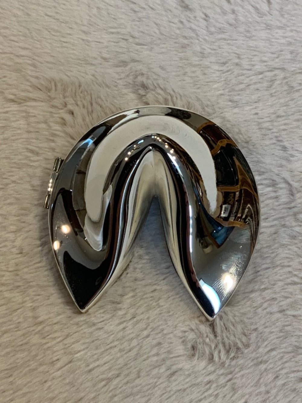 Silver Fortune Cookie Hinged Proposal Birthday Trinket Decor Hide a surprise